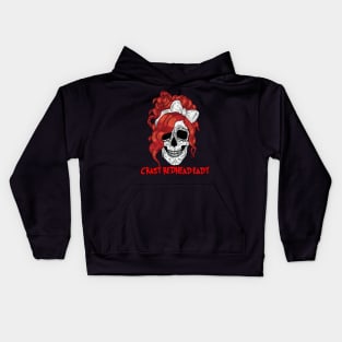 Crazy Redhead Lady Skull Kids Hoodie